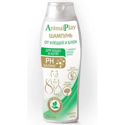 Екопром Animal Play cat, противопаразитен шампоан за котки, 250 мл - Русия, AP05-00900