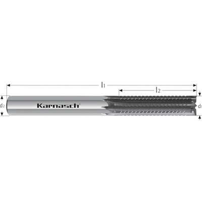 Karnasch 291761040016 | Tvrdokovová hrubovacia a na hotovo stopková fréza ostrohranná 4,0x16-60x6 mm, Z=8