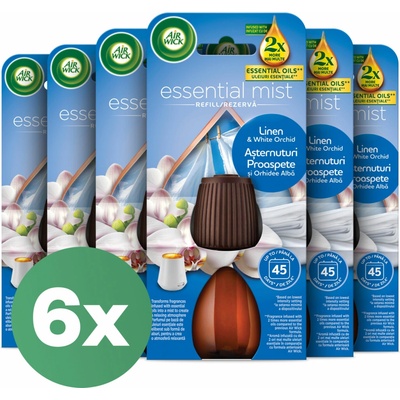 Air Wick náplň do aróma difuzéra pre bavlnu a bielu orchideu 6 x 20 ml