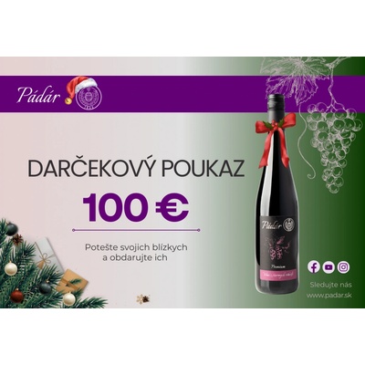 Pádár | Darčeková poukážka v hodnote 100€ | (Kartón)