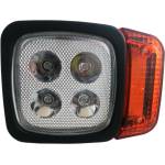  Ляв LED Фар с Мигач, Подходящ за Трактор, Комбайн, Багер, Снегорин и др - 4 диода, 12W, 1000lm