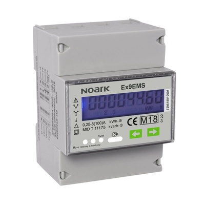 NOARK Electric СМАРТ ЕЛЕКТРОМЕР 3P, 4 МОДУЛА, ТОКОВ ТРАНСФОРМАТОР, 2-ТАРИФЕН, LCD ДИСПЛЕЙ - 107298 (107298)