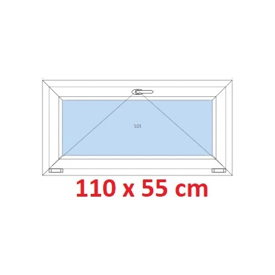 Soft Plastové okno 1100 x 550 mm sklopné Ořech