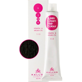 Kallos KJMN s keratinem a arganovým olejem 2.0 Very Dark Brown Cream Hair Colour 1:1.5 100 ml