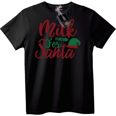 NOONEBRAND Тениска Мляко за Санта - L, Black