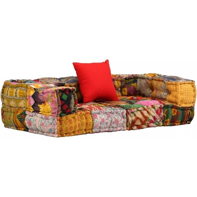 Petrashop 2místný modulární pouf patchwork textil Vícebarevný 244987