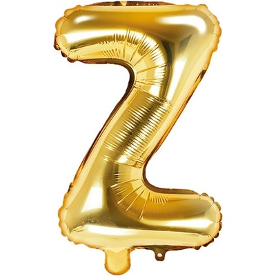 PartyDeco Fóliový balón Mini Písmeno Z 35cm zlatý