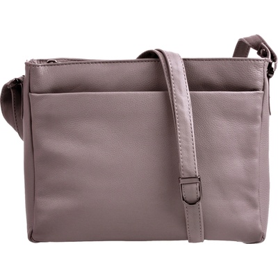 Kožená kabelka přes rameno LB-206 hnědá taupe New bags leather