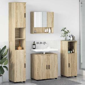 vidaXL Комплект мебели за баня 4 бр. Сонома дъб 61 x 35 x 64 см (3392965)