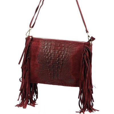 Luka kožená kabelka 26-015 CROCO bordo