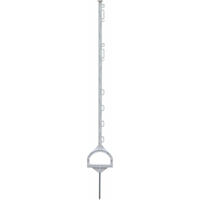 Fencee Plastový stĺpik pre elektrický ohradník, dĺžka 115 cm, 10 očiek, biely