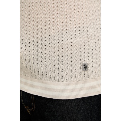 U. S. Polo Assn U. S. Polo Assn. тениска с яка мъжка от памук TIPPED OPEN KNIT SS (MUP4673)