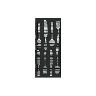 Horecano LUNI PAPER-Хартиен джоб за прибори със салфетка 11x25cm с декор "GOURMET BIANCO" ЧЕРЕН (BV58W)-ПАКЕТ 125бр (012483)