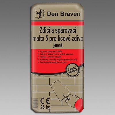 Den Braven Zdicí a spárovací malta 5 pro lícové zdivo 25 kg – Zbozi.Blesk.cz