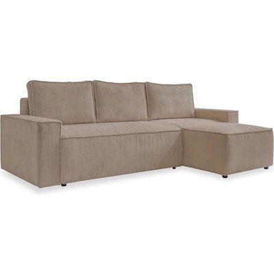Miuform Бежов разтегателен ъглов диван от рипсено кадифе (променлив) Brave Dave - Miuform (1642PO2)