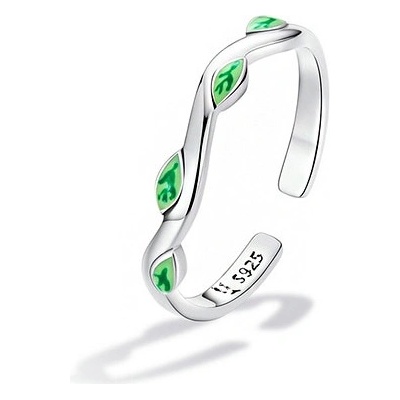 P&J Jewellery Stříbrný prsten Jarní větev s listy SRUNI31