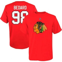 Outerstuff Dětské tričko Connor Bedard Chicago black hawks Flat Name & Number Ctn Tee