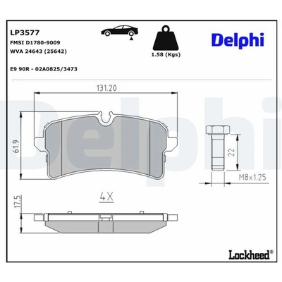 Sada brzdových platničiek kotúčovej brzdy DELPHI LP3577