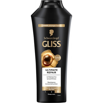 Schwarzkopf Gliss Ultimate Repair šampon s tekutým keratinem + černou perlou 400 ml