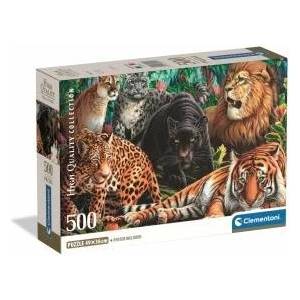 Clementoni Puzzle Clementoni Wild Cats 35584, 49 cm x 36 cm, 500 parts