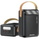 Awei PA-83 аварийно зарядно устройство с 3 USB и 2 Type-C порта, 80 000 mAh, LED фенерче, ЧЕРНО (PA-83)