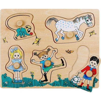 Pippi Дървен пъзел с дръжки Pippi - Пипи и приятели (44384400)