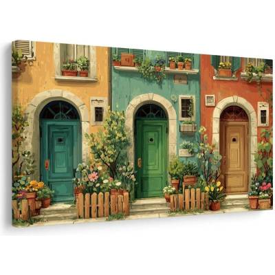 Obraz malebná ulička s květinami - 30x20