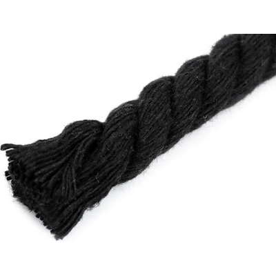 Bavlněná šňůra kroucená Ø12 mm macrame Varianta: 4 černá, Balení: 10 m
