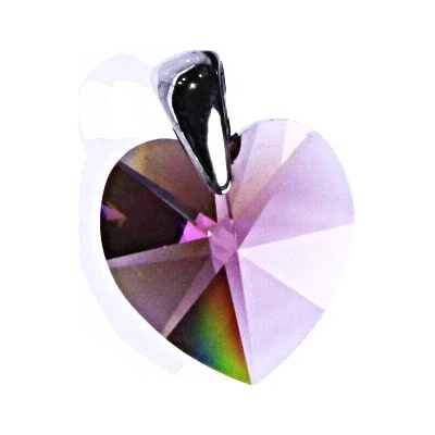 Čištín Stříbrný přívěsek s krystalem Swarovski ametyst, srdce, P 1302