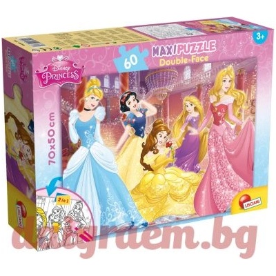 Lisciani Пъзел lisciani 48250 - 60 части - Дисни Принцеси, двулицев пъзел (li48250)