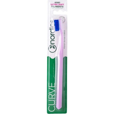 Nordics Oral Care Zubní kartáček s ergonomickým zahnutím Světle fialový Ultra Soft