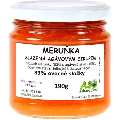 ASO Zdravý život meruňka doslazovaná agávovým sirupem 190 g