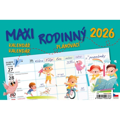 Stolní Helma Maxi rodinný plánovací 2026 – Zboží Dáma