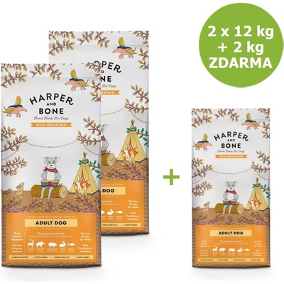 Harper and Bone Adult Large & Medium divoké hory 2 x 14 kg