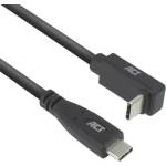 ACT Кабел USB-C - USB-C, 10Gbps, 60W, 0.5 м, конектори - 1x прав и 1x на 90° up/down angled (AC7470)