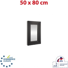 Okna Hned Plastové okno 50 x 80 cm antracit/bílá otevíravé i sklopné pravé
