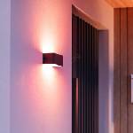 EGLO 901956 - LED RGBW димируемо външно стенно осветително тяло SANIA-Z LED/10W/230V IP55 черно (EG901956)