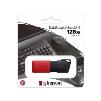 Kingston USB стик Kingston Exodia M Черен Червен 128 GB