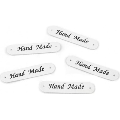 Cedulka Hand made - bílá mat