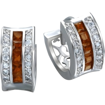 HARAHU Обеците di-2383 - Сребърна / Оранжева kp2383 (di-2383)