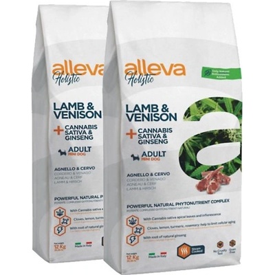 Alleva HOLISTIC кучешка агнешко и еленско месо възрастни мини 2 x 12 кг