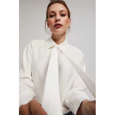 Marisse Shirt With A Tied Neckline And Decorative Pearl Buttons