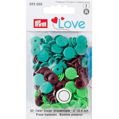 Prym Patentky plastové 12,4 mm, zelená, hnědá – Zboží Mobilmania