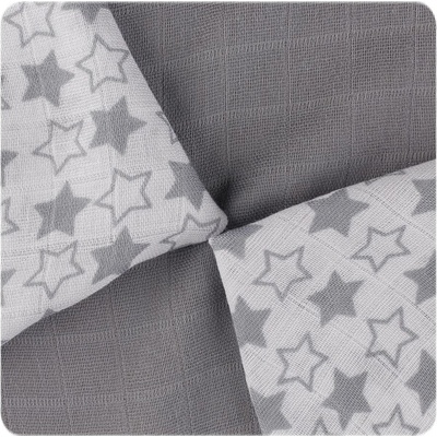 KIKKO KIKKO bambusové ubrousky®BMB 9ks Little Stars Silver Mix 30x30