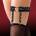 Cinderella Garter with Heart and Ruffles Vegan Leather Black