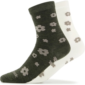 Heber Peak Дамски спортни чорапи Heber Peak Merino SylvaHe. Flower Socks 2-Pack Sports socks - Green / White - размер 36-38 (EU) (207-1027-0311)