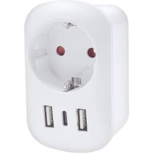 Solight PA03USA - Пътен адаптер за САЩ 230V 2x USB-A + 1x USB-C (SL1662)
