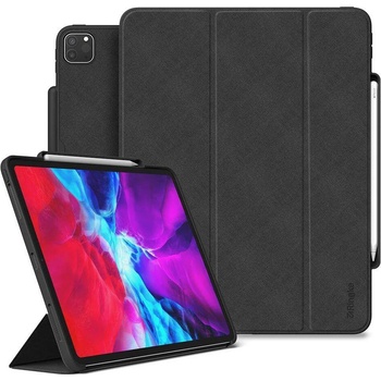 Ringke Smart Case - полиуретанов калъф с поставка и отделение за Apple Pencil 2 за iPad Pro 12.9 (2020) (черен)