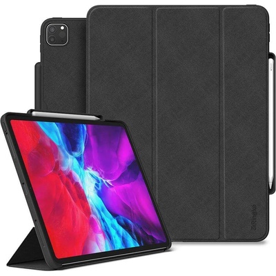 Ringke Smart Case - полиуретанов калъф с поставка и отделение за Apple Pencil 2 за iPad Pro 12.9 (2020) (черен)
