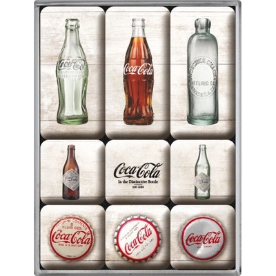 Postershop Sada magnetů - Coca-Cola (zátky a lahve) 9 ks